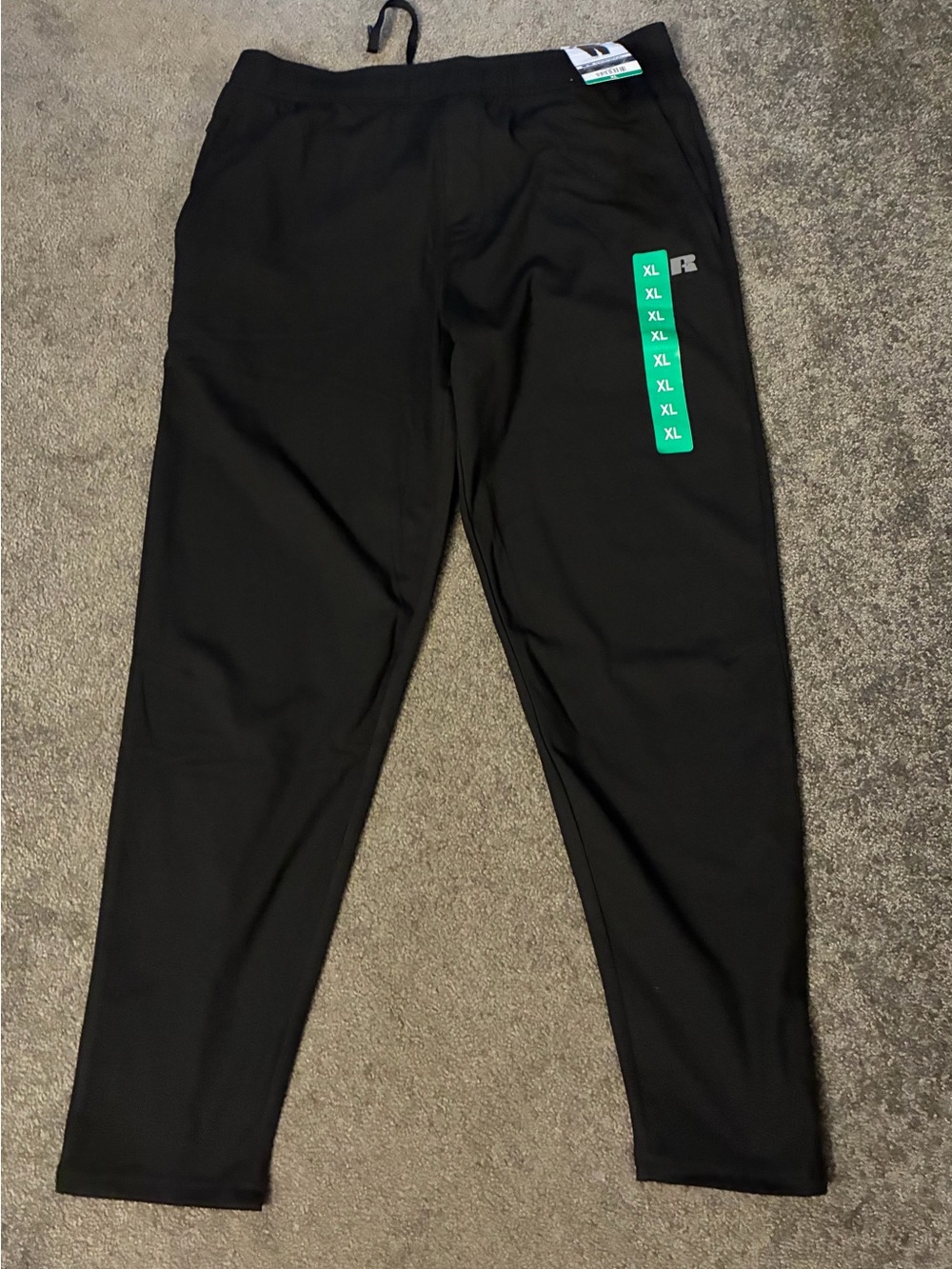 Russell Athletic Men’s Athletic Tapered Fit Stretch Pants, Black XL - New
